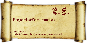 Mayerhofer Emese névjegykártya